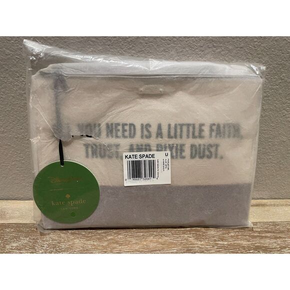 NWT KATE SPADE x DISNEY CLUTCH WRISTLET PINK GLITTER Faith Trust Pixie Dust - Picture 2 of 3